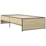 Estructura cama madera ingeniería metal roble Sonoma 75x190 cm de vidaXL, Camas y somieres - Ref: Foro24-845252, Precio: 86,0...