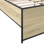 Estructura cama madera ingeniería metal roble Sonoma 75x190 cm de vidaXL, Camas y somieres - Ref: Foro24-845252, Precio: 86,0...