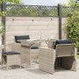 Set de sofás de jardín 4 pzas y cojines ratán sintético gris de vidaXL, Conjuntos de jardín - Ref: Foro24-366364, Precio: 232...