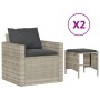 Set de sofás de jardín 4 pzas y cojines ratán sintético gris de vidaXL, Conjuntos de jardín - Ref: Foro24-366364, Precio: 232...