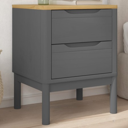 Mesita de noche FLORO madera maciza de pino gris 45x39x57 cm de vidaXL, Mesitas de noche - Ref: Foro24-374004, Precio: 72,68 ...