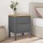 Mesita de noche FLORO madera maciza de pino gris 45x39x57 cm de vidaXL, Mesitas de noche - Ref: Foro24-374004, Precio: 72,68 ...