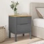 Mesita de noche FLORO madera maciza de pino gris 45x39x57 cm de vidaXL, Mesitas de noche - Ref: Foro24-374004, Precio: 71,58 ...