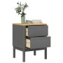 Mesita de noche FLORO madera maciza de pino gris 45x39x57 cm de vidaXL, Mesitas de noche - Ref: Foro24-374004, Precio: 72,68 ...