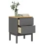 Mesita de noche FLORO madera maciza de pino gris 45x39x57 cm de vidaXL, Mesitas de noche - Ref: Foro24-374004, Precio: 71,58 ...