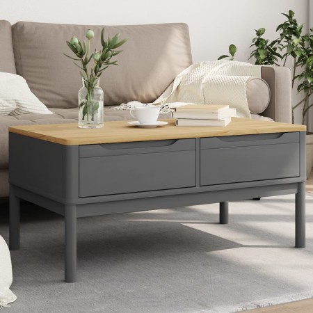 Mesa de centro FLORO madera maciza de pino gris 99x55,5x45 cm de vidaXL, Mesas de centro - Ref: Foro24-374019, Precio: 131,14...