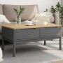 Mesa de centro FLORO madera maciza de pino gris 99x55,5x45 cm de vidaXL, Mesas de centro - Ref: Foro24-374019, Precio: 131,14...