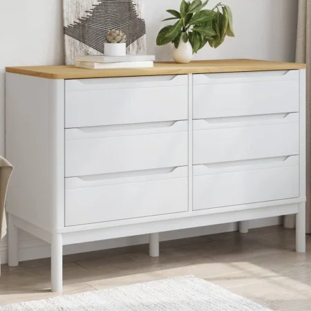 Cómoda cajonera FLORO madera maciza de pino blanco de vidaXL, Cajoneras - Ref: Foro24-374012, Precio: 173,22 €, Descuento: %