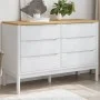 Cómoda cajonera FLORO madera maciza de pino blanco de vidaXL, Cajoneras - Ref: Foro24-374012, Precio: 173,22 €, Descuento: %