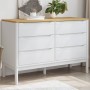 Cómoda cajonera FLORO madera maciza de pino blanco de vidaXL, Cajoneras - Ref: Foro24-374012, Precio: 188,71 €, Descuento: %