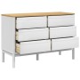 Cómoda cajonera FLORO madera maciza de pino blanco de vidaXL, Cajoneras - Ref: Foro24-374012, Precio: 188,71 €, Descuento: %
