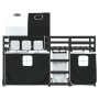 Litera con cortinas madera maciza pino blanco y negro 90x200 cm de vidaXL, Camas y somieres - Ref: Foro24-3284024, Precio: 25...