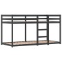 Litera con cortinas madera maciza pino blanco y negro 90x200 cm de vidaXL, Camas y somieres - Ref: Foro24-3284024, Precio: 25...