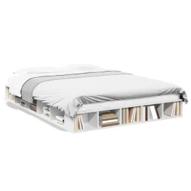 Estructura de cama madera de ingeniería blanca 150x200 cm de vidaXL, Camas y somieres - Ref: Foro24-3280468, Precio: 153,90 €...