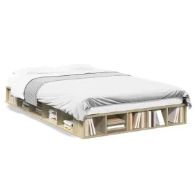 Estructura de cama madera de ingeniería roble Sonoma 120x190 cm de vidaXL, Camas y somieres - Ref: Foro24-3280505, Precio: 12...