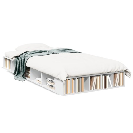 Estructura de cama madera de ingeniería blanca 90x190 cm de vidaXL, Camas y somieres - Ref: Foro24-3280524, Precio: 119,37 €,...