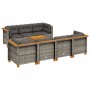 Set de sofás de jardín 8 pzas y cojines ratán sintético gris de vidaXL, Conjuntos de jardín - Ref: Foro24-3261750, Precio: 62...