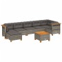 Set de sofás de jardín 8 pzas y cojines ratán sintético gris de vidaXL, Conjuntos de jardín - Ref: Foro24-3261930, Precio: 53...