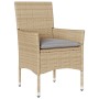Set comedor jardín 7 pzas cojines ratán sintético vidrio beige de vidaXL, Conjuntos de jardín - Ref: Foro24-3278565, Precio: ...