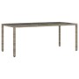 Set comedor jardín 9 pzas y cojines ratán sintético vidrio gris de vidaXL, Conjuntos de jardín - Ref: Foro24-3278656, Precio:...