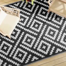 Alfombra de exterior PP blanco y negro 190x290 cm de vidaXL, Protectores para exterior - Ref: Foro24-368574, Precio: 56,83 €,...