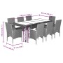 Set de comedor jardín 9 pzas con cojines ratán PE acacia negro de vidaXL, Conjuntos de jardín - Ref: Foro24-3278668, Precio: ...