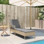 Tumbona con cojín ratán sintético beige 63x200x81 cm de vidaXL, Tumbonas - Ref: Foro24-368302, Precio: 162,67 €, Descuento: %