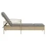 Lounger with beige synthetic rattan cushion 63x200x81 cm by vidaXL, Loungers - Ref: Foro24-368302, Price: 159,16 €, Discount: %