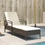 Tumbona con cojín ratán sintético marrón 63x200x81 cm de vidaXL, Tumbonas - Ref: Foro24-368300, Precio: 165,79 €, Descuento: %