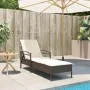 Tumbona con cojín ratán sintético marrón 63x200x81 cm de vidaXL, Tumbonas - Ref: Foro24-368300, Precio: 165,79 €, Descuento: %