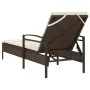 Tumbona con cojín ratán sintético marrón 63x200x81 cm de vidaXL, Tumbonas - Ref: Foro24-368300, Precio: 165,79 €, Descuento: %