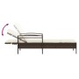 Tumbona con cojín ratán sintético marrón 63x200x81 cm de vidaXL, Tumbonas - Ref: Foro24-368300, Precio: 158,46 €, Descuento: %
