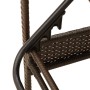 Tumbona con cojín ratán sintético marrón 63x200x81 cm de vidaXL, Tumbonas - Ref: Foro24-368300, Precio: 158,46 €, Descuento: %