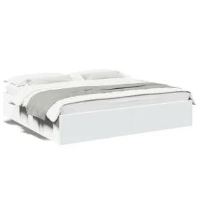 White engineered wood bed frame 180x200 cm by vidaXL, Beds and slatted bases - Ref: Foro24-3280993, Price: 135,76 €, Discount: %