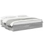 Estructura de cama madera de ingeniería gris Sonoma 200x200 cm de vidaXL, Camas y somieres - Ref: Foro24-3280991, Precio: 144...