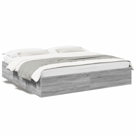 Estructura de cama madera de ingeniería gris Sonoma 180x200 cm de vidaXL, Camas y somieres - Ref: Foro24-3280998, Precio: 137...
