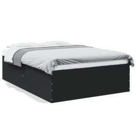 Estructura de cama madera de ingeniería negra 140x200 cm de vidaXL, Camas y somieres - Ref: Foro24-3280924, Precio: 148,26 €,...