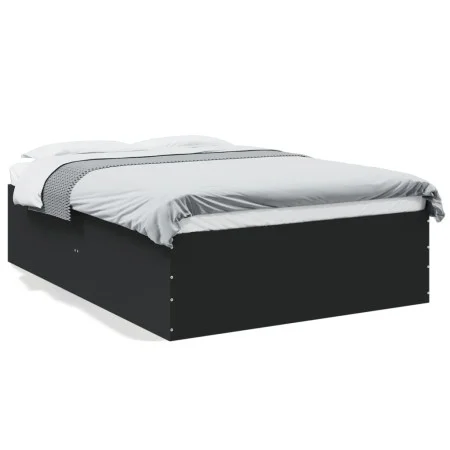 Black engineered wood bed frame 140x200 cm by vidaXL, Beds and slatted bases - Ref: Foro24-3280924, Price: 146,49 €, Discount: %