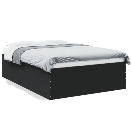 Estructura de cama madera de ingeniería negra 140x200 cm de vidaXL, Camas y somieres - Ref: Foro24-3280924, Precio: 148,26 €,...