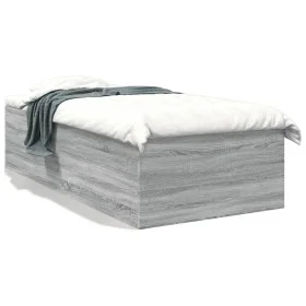 Estructura de cama madera de ingeniería gris Sonoma 90x200 cm de vidaXL, Camas y somieres - Ref: Foro24-3280970, Precio: 110,...