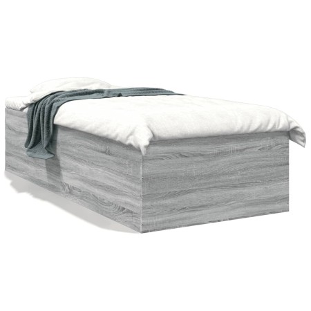 Estructura de cama madera de ingeniería gris Sonoma 90x200 cm de vidaXL, Camas y somieres - Ref: Foro24-3280970, Precio: 111,...