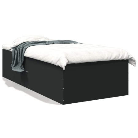 Estructura de cama madera de ingeniería negra 90x200 cm de vidaXL, Camas y somieres - Ref: Foro24-3280966, Precio: 111,50 €, ...