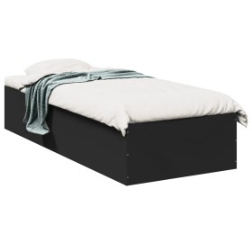 Estructura de cama madera de ingeniería negra 100x200 cm de vidaXL, Camas y somieres - Ref: Foro24-3281050, Precio: 99,87 €, ...