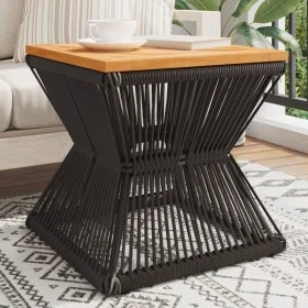 Black acacia wood wire base coffee table 38x38x38 cm by vidaXL, Garden tables - Ref: Foro24-365636, Price: 74,46 €, Discount: %