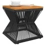 Mesa de centro base de alambre madera acacia negro 38x38x38 cm de vidaXL, Mesas de jardín - Ref: Foro24-365636, Precio: 74,46...