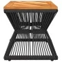Mesa de centro base de alambre madera acacia negro 38x38x38 cm de vidaXL, Mesas de jardín - Ref: Foro24-365636, Precio: 74,46...