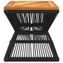 Mesa de centro base de alambre madera acacia negro 38x38x38 cm de vidaXL, Mesas de jardín - Ref: Foro24-365636, Precio: 74,46...