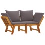 Banco de jardín con cojines 2 en 1 madera maciza de acacia de vidaXL, Bancos de jardín - Ref: Foro24-367580, Precio: 328,60 €...