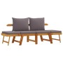 Banco de jardín con cojines 2 en 1 madera maciza de acacia de vidaXL, Bancos de jardín - Ref: Foro24-367580, Precio: 328,60 €...