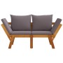 Banco de jardín con cojines 2 en 1 madera maciza de acacia de vidaXL, Bancos de jardín - Ref: Foro24-367580, Precio: 328,60 €...